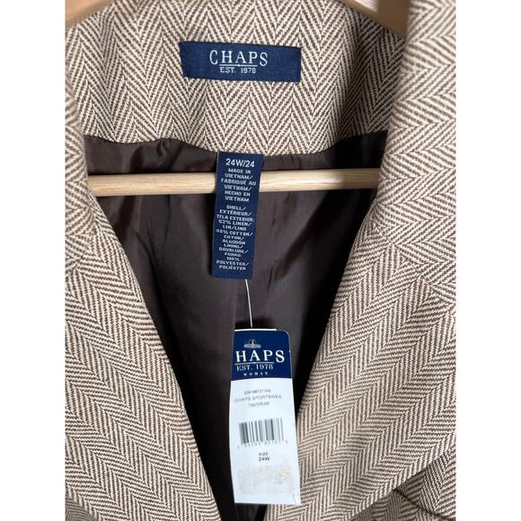 Chaps NWT Sportwear Blazer 24W Women's Brown - Picture 4 of 6